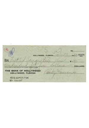 10/13/1963 Rocky Marciano Signed Check (JSA)