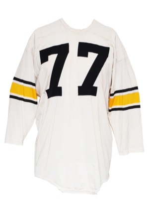 Circa 1960 #77 Game-Used White Durene Jersey