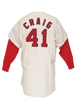 1964 Roger Craig St. Louis Cardinals Game-Used Home Flannel Uniform, Undershirt & Cap (4)(Championship Season)