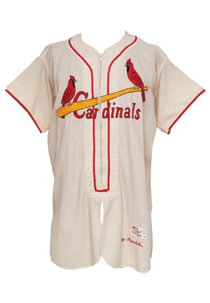 1955 Eldon John "Rip" Repulski St. Louis Cardinals Game-Used Home Flannel Jersey (Rare)