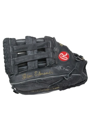 Jim Edmonds St. Louis Cardinals Game-Used & Autographed Glove (JSA)