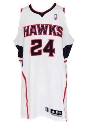 5/8/2012 Marvin Williams Atlanta Hawks Playoffs Game-Used Home Jersey (Team LOA • MeiGray)
