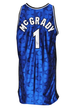 2001-02 Tracy McGrady Orlando Magic Game-Used & Autographed Road Jersey (JSA • 9/11 Ribbon Patch)