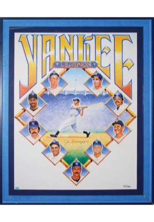 Framed Limited Edition "Yankee Legends" Artwork Autographed by Joe DiMaggio (JSA)