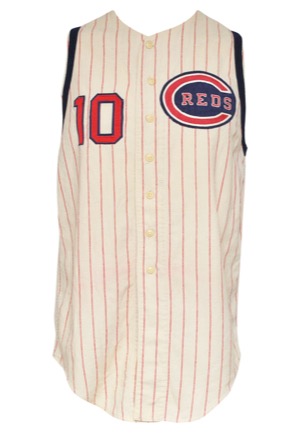1961 Eddie Kasko Cincinnati Reds Game-Used Home Flannel Vest (Photomatch)