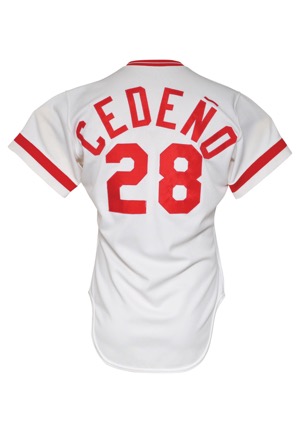 1983 Cesar Cedeño Cincinnati Reds Game-Used Home Jersey (Team Stamp)