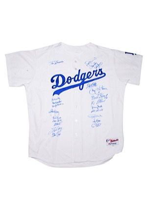 1981 Los Angeles Dodgers Reunion Team-Signed Jersey (JSA • 22 Signatures)