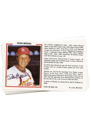 Stan Musial Autographed Postcards (10)(JSA)