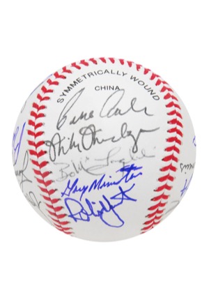 Multi-Signed Baseball With Robin Yount, Bert Campaneris & Vern Law (JSA)
