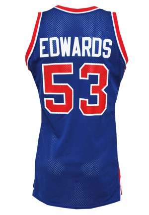 1987-1988 James Edwards Detroit Pistons Game-Used Road Jersey