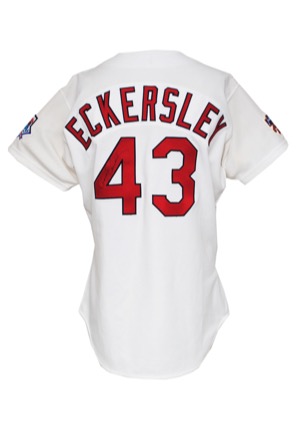 1997 Dennis Eckersley St. Louis Cardinals Game-Used & Autographed Home Jersey (JSA • Jackie Robinson & Cardinals CARE Patches) 