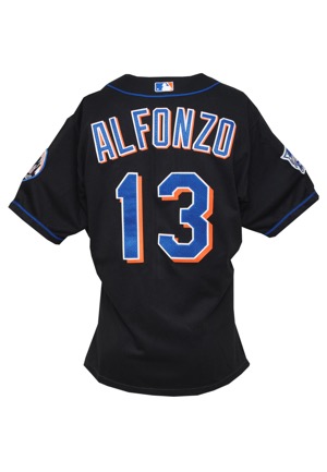 2000 Edgardo Alfonzo New York Mets World Series Game-Used Black Alternate Jersey (Subway Series)
