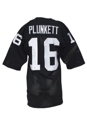 Late 1980s Jim Plunkett Oakland Raiders Game-Issued & Autographed Home Jersey (JSA)