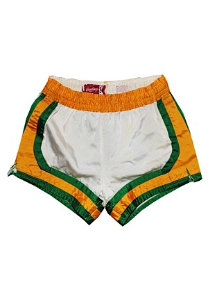 Circa 1969 San Diego Rockets Game-Used Home Satin Trunks Attributed to Elvin Hayes (Rookie Era • "E")