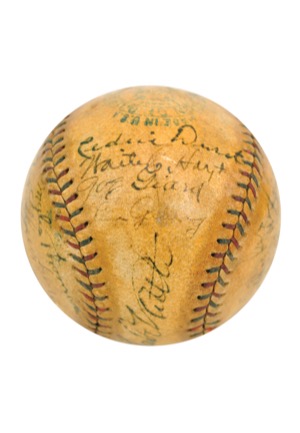 1927 New York Yankees "Murderers Row" Team-Signed Official American League Baseball (Full JSA • Championship Season • Halper/Sothebys Collection)