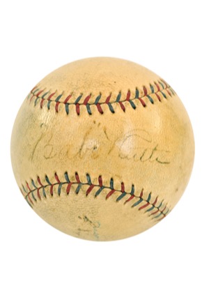 1927 Babe Ruth & Lou Gehrig Dual Autographed Official American League Baseball (Full JSA • Dated "9/30/27" The Day of Ruths 60th HR Of The Season • Halper/Sothebys Collection)