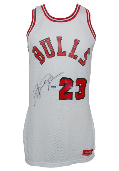 1984-85 Michael Jordan Rookie Chicago Bulls Game-Used & Autographed Road Jersey (UDA • RoY Season)