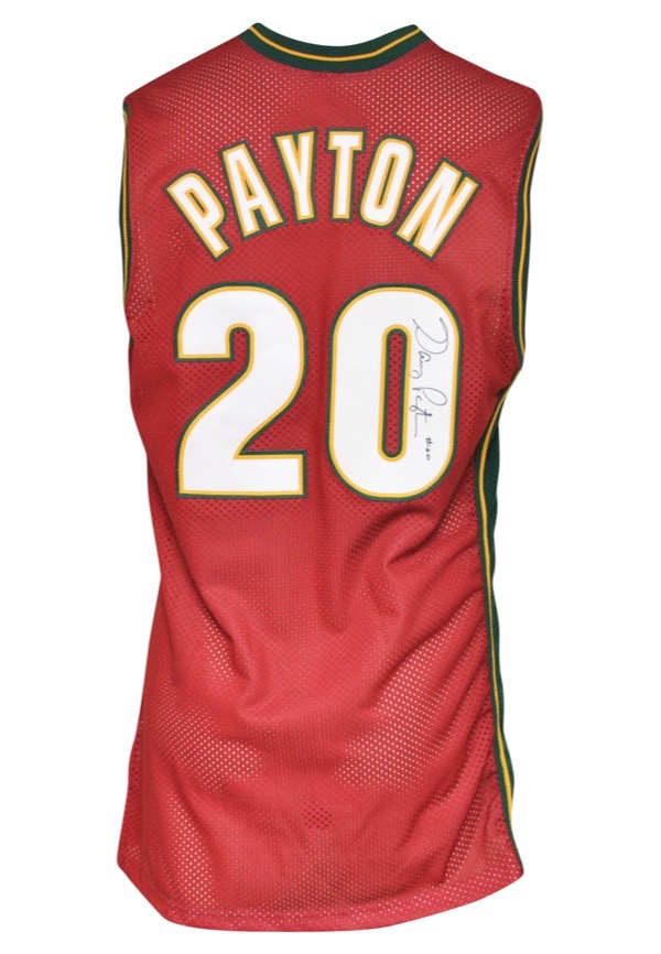 Lot Detail - 1990-1991 Gary Payton Rookie Seattle Sonics Game-Used Road  Jersey