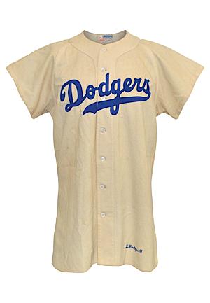 1949 Gil Hodges Brooklyn Dodgers Game-Used Home Flannel Jersey (World Series Season • Very Rare • Fantastic All-Original Condition)