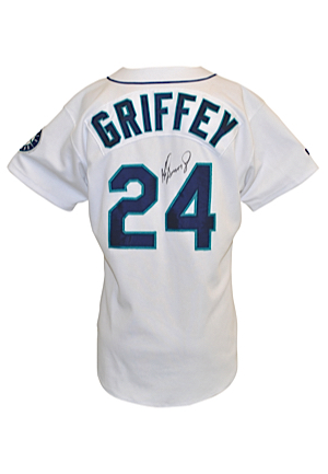 1998 Ken Griffey Jr. Seattle Mariners Game-Used & Autographed Home Jersey (JSA • Griffey LOA • AL HR Leader • Silver Slugger • Gold Glove)