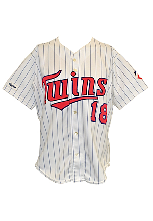 1987 Steve Carlton Minnesota Twins Game-Used Home Uniform Re-Numbered For Don Baylors Midseason Arrival (2)(Worn By Both • Clubhouse Sourced)