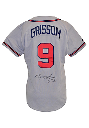 1996 Marquis Grissom Atlanta Braves Game-Used & Autographed Road Jersey (JSA • Sourced From Julio Franco)