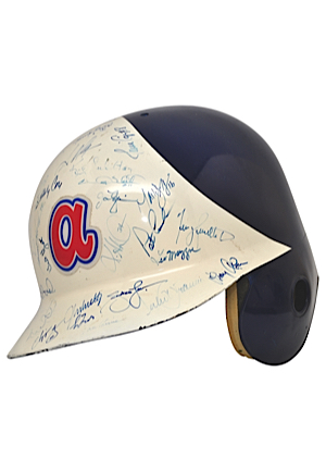 2003 Julio Franco Atlanta Braves Game-Used & Team-Signed Batting Helmet (JSA • Sourced From Julio Franco)