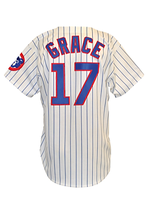 1995 Mark Grace Chicago Cubs Game-Used Home Pinstripe Jersey