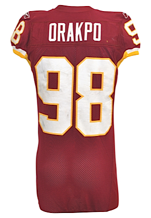 9/26/2011 Brian Orakpo Washington Redskins Game-Used Home Jersey (Team COA • Unwashed)