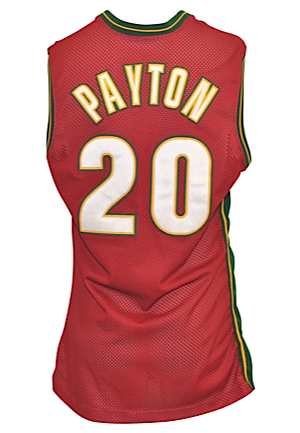 1999-00 Gary Payton Seattle SuperSonics Game-Used Red Alternate Jersey