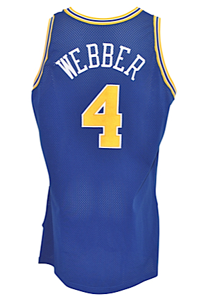 1993-94 Chris Webber Rookie Golden State Warriors Game-Used Road Jersey (RoY Season)