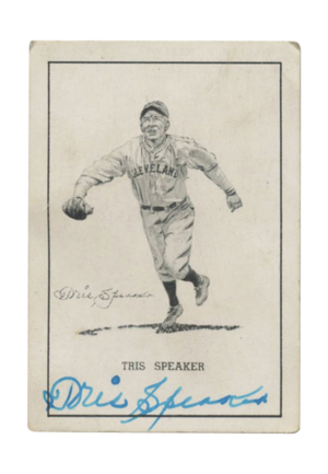 1950 Tris Speaker B.E. Callahan Autographed Card (JSA)