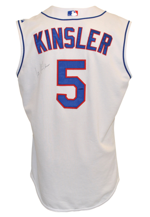2006 Ian Kinsler Texas Rangers Game-Used & Autographed Home Vest (JSA • Texas Rangers LOA)