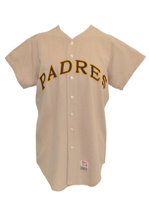 1969 Wally Moon San Diego Padres Coaches-Worn Spring Training Road Flannel Jersey (Inaugural Season)