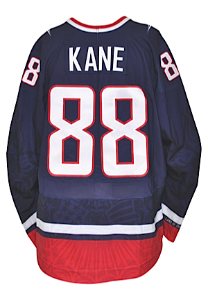 2/16/2010 Patrick Kane Team USA Olympics Game-Used Blue Jersey (NHLPA COA)