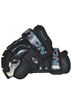 2010 Dany Heatley San Jose Sharks Twice-Autographed Pair Of Gloves (JSA • Team COA)