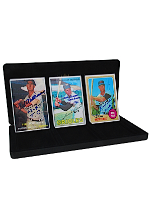 Triple Crown Winners – Ted Williams & Frank Robinson Autographed Signature Series Porcelain Card Sets with Presentation Boxes (3)(JSA)
