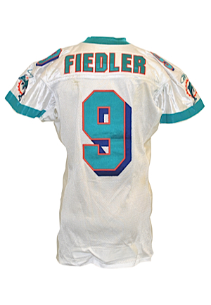 11/4/2001 Jay Fiedler Miami Dolphins Game-Used Home Jersey (Repairs • NFL PSA/DNA)