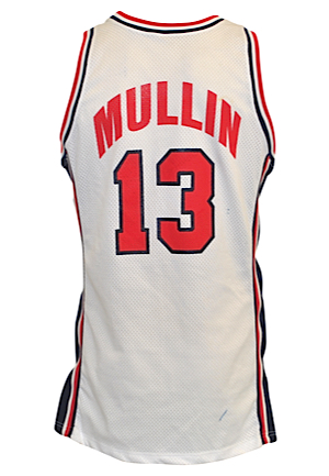 1992 Chris Mullin USA Tournament Of The Americas Game-Used & Twice Autographed Home Uniform (2)(Full JSA LOA • Sourced From Mullin via Tony La Russa Charity Auction • Mullin LOA)