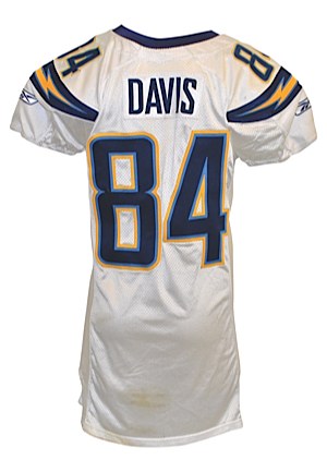 1/21/2008 Buster Davis San Diego Chargers NFL Playoffs Game-Used & Autographed Road Jersey (Unwashed • Repairs)