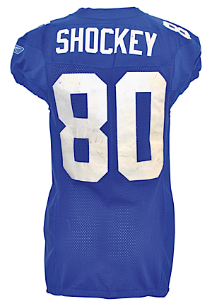 2007 Jeremy Shockey New York Giants Game-Used Home Jersey (Championship Season • Unwashed)