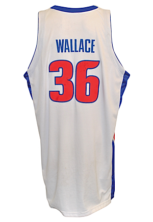 2005-06 Rasheed Wallace Detroit Pistons Game-Used & Autographed Home Jersey (JSA)