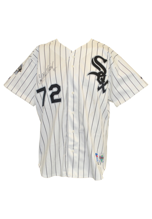 1992 Carlton Fisk Chicago White Sox Game-Used & Autographed Pinstripe Home Jersey (JSA • Originally Sourced From Team)
