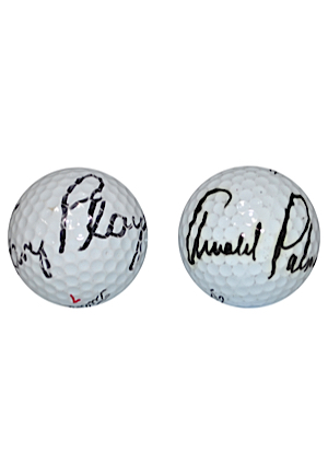 Arnold Palmer & Gary Player Autographed Golf Balls (2)(JSA)