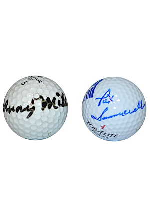 Johnny Miller & Pat Summerall Autographed Golf Balls (2)(JSA)