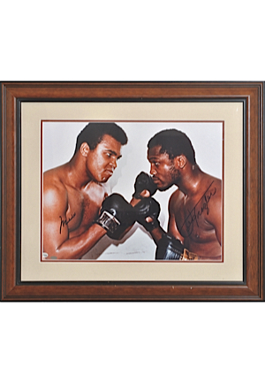 Muhammad Ali & Joe Frazier Autographed Framed Photograph (JSA • Mounted Memories)