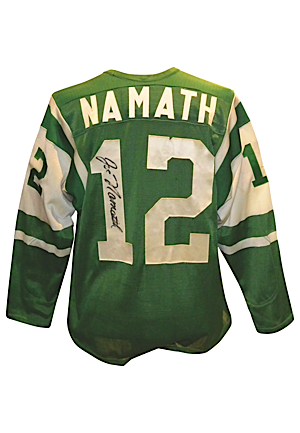 Circa 1966 Joe Namath AFL Rookie Era New York Jets Game-Used & Autographed Home Durene Jersey (JSA)