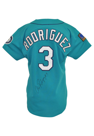 1994 Alex Rodriguez Rookie Seattle Mariners Game-Used & Autographed Alternate Jersey (JSA • PSA/DNA)