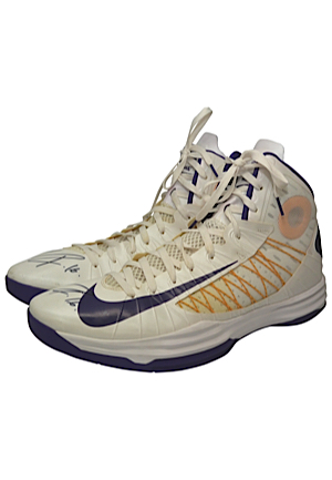 Circa 2011 Pau Gasol Los Angeles Lakers Game-Used & Autographed Sneakers (JSA • Ball Boy LOA)
