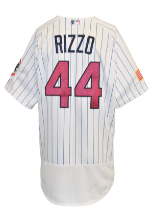 7/4/2016 Anthony Rizzo Chicago Cubs Game-Used Home Jersey (MLB Hologram • Photo-Matched • Championship Season)   